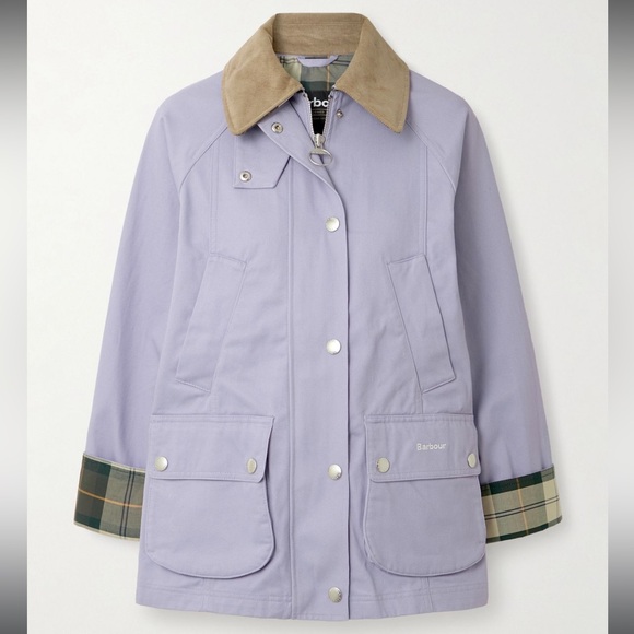Barbour Jackets & Blazers - NWT Barbour Modern Beadnell Casual Jacket in Lavender w Plaid & Corduroy Trim